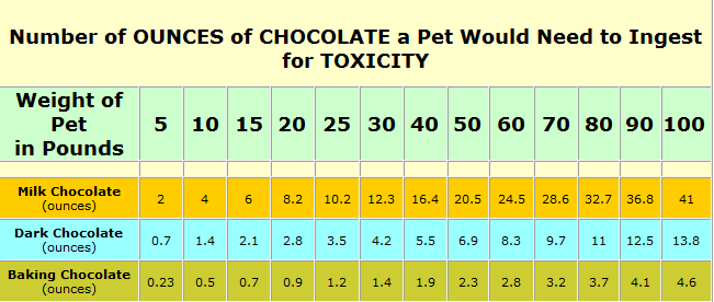 Dog Toxicity Chart